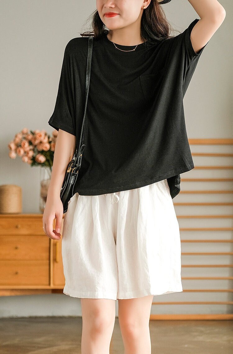 Frauen Leinen Shorts, Shorts Mit Weitem Bein, Lockere Freizeithose, Herbst Frühling Individuelle Plus Größe Sommer Strand N88 Frauen Leinen Shorts, Shorts Mit Weitem Bein, Lockere Freizeithose, Herbst Frühling Individuelle Plus Größe Sommer Strand N88 von LinenLifeStore