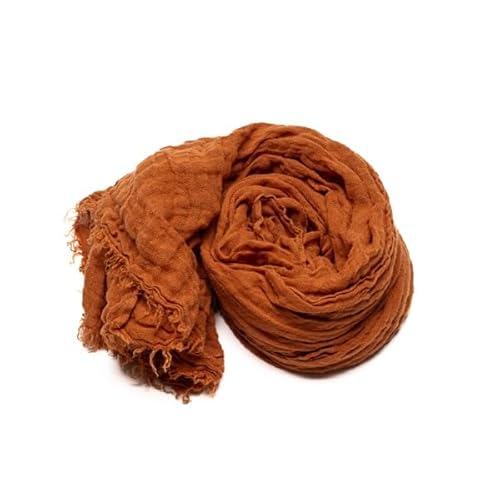LinenMe - 100% Leinen Sommerschlal 100 x 200 cm Garza Fringe - Leichter Schal Herren Damen Unisex - Leinen Sommer Schal mit Fransen - Geeignet als Stola - Pflegeleicht - Cinamon von LinenMe
