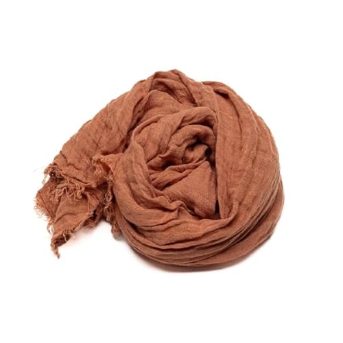 LinenMe - 100% Leinen Sommerschlal 100 x 200 cm Garza Fringe - Leichter Schal Herren Damen Unisex - Leinen Sommer Schal mit Fransen - Geeignet als Stola - Pflegeleicht - Mocha von LinenMe