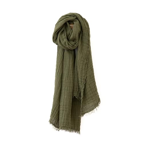 LinenMe - 100% Leinen Sommerschlal 100 x 200 cm Garza Fringe - Leichter Schal Herren Damen Unisex - Leinen Sommer Schal mit Fransen - Geeignet als Stola - Pflegeleicht - Olive LinenMe - 100% Leinen Sommerschlal 100 x 200 cm Garza Fringe - Leichter Schal Herren Damen Unisex - Leinen Sommer Schal mit Fransen - Geeignet als Stola - Pflegeleicht - Olive von LinenMe