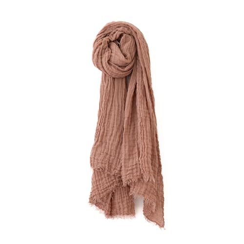 LinenMe - 100% Leinen Sommerschlal 100 x 200 cm Garza Fringe - Leichter Schal Herren Damen Unisex - Leinen Sommer Schal mit Fransen - Geeignet als Stola - Pflegeleicht - Vintage Rose von LinenMe