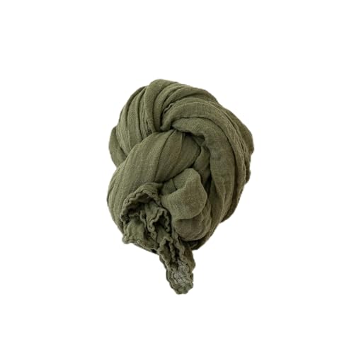LinenMe - 100% Leinen Sommerschlal 45 x 200 cm Garza - Leichter Schal Herren Damen Unisex - Atmungsaktiver Leinen-Sommerschal - Handgefertigtes Accessoire, Weich und Pflegeleicht - Olive Green von LinenMe