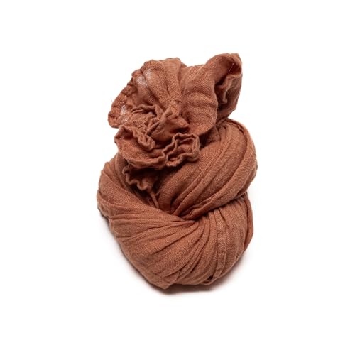 LinenMe - 100% Leinen Sommerschlal 70 x 200 cm Garza - Leichter Schal Herren Damen Unisex - Atmungsaktiver Leinen-Sommerschal - Handgefertigtes Accessoire, Weich und Pflegeleicht - Mocha von LinenMe