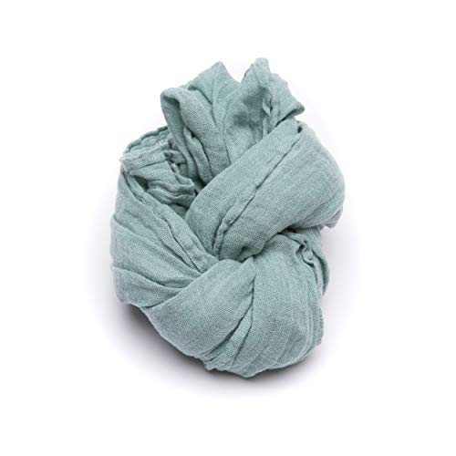 LinenMe Moss Green Leinen Sommerschal Garza, 70 x 200 cm von LinenMe