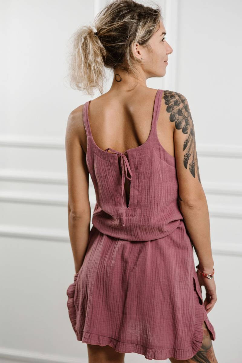 Musselin Kleid - Doppel Gaze Baumwoll Trägerkleid, Lockeres Ärmelloses Sommerkleid von LinenOccasion