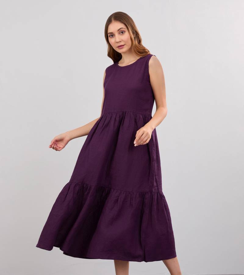 Leinen Kleid Kittel in Maxi Länge/Gewaschenes Sommerkleid Gewaschenes Leinenkleid Für Damen von LinenRoots