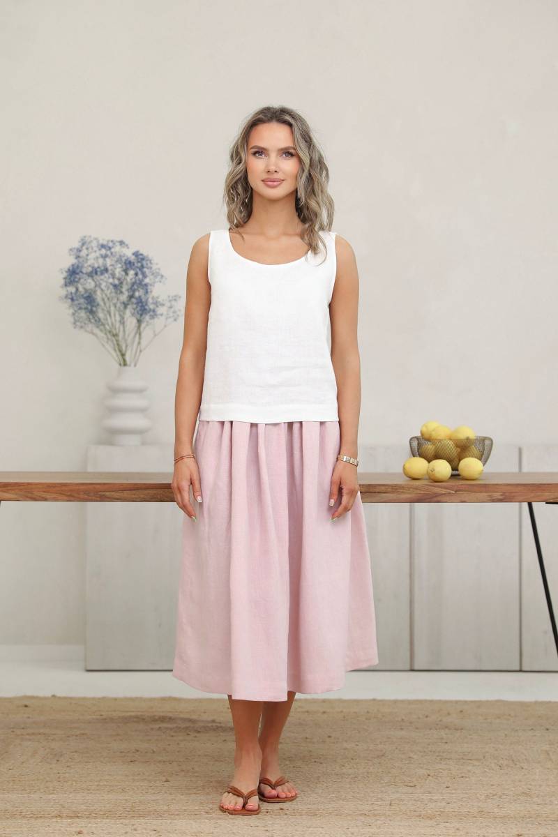 Leinen Tank Top Milchweiß, Basic Top, Leinenbluse, T-Shirt, Reines Leinen, Alltagsleinen, Ärmelloses von LinenSWANclothing