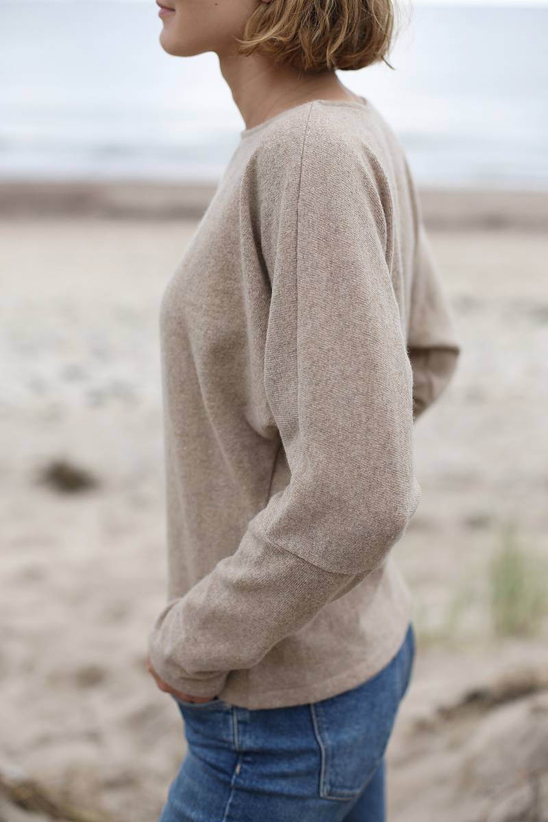 Kimono Ärmel Wollpullover | Übergroßer Pullover Weiter U-Boot-Ausschnitt Wolle Bluse Gemütlicher von LinenSea