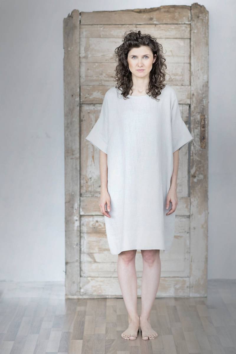 Minimal Leinen Kleid. Übergroße Tunika. Ausgewaschenes Leinenhemd von LinenSea