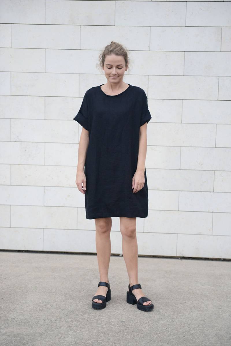 Übergroßes Leinenkleid | Etuikleid Leinen Schlichtes Kleid Basic Lockeres Gewaschenes Weiches Tunika von LinenSea