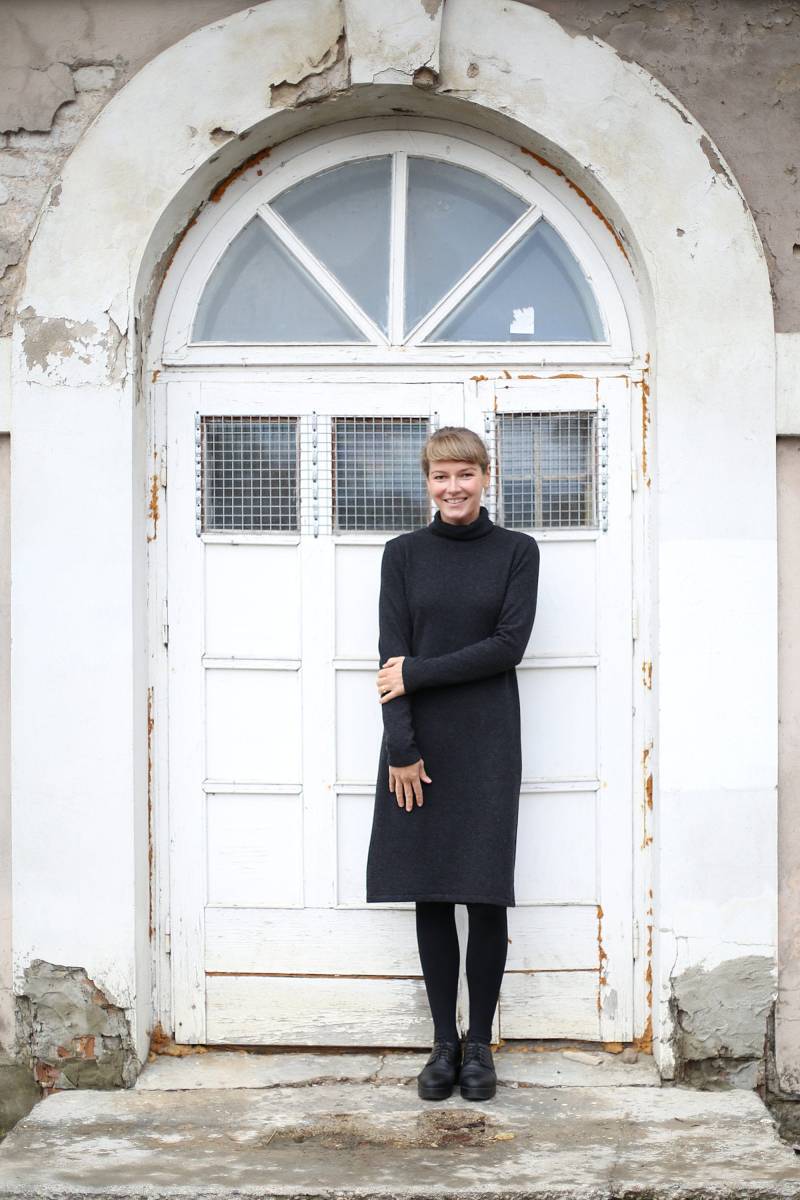 Rollkragen Wollkleid | Natürliches Öko Minimal Kleid Gemütliches Warm Mit Langen Ärmeln von LinenSea