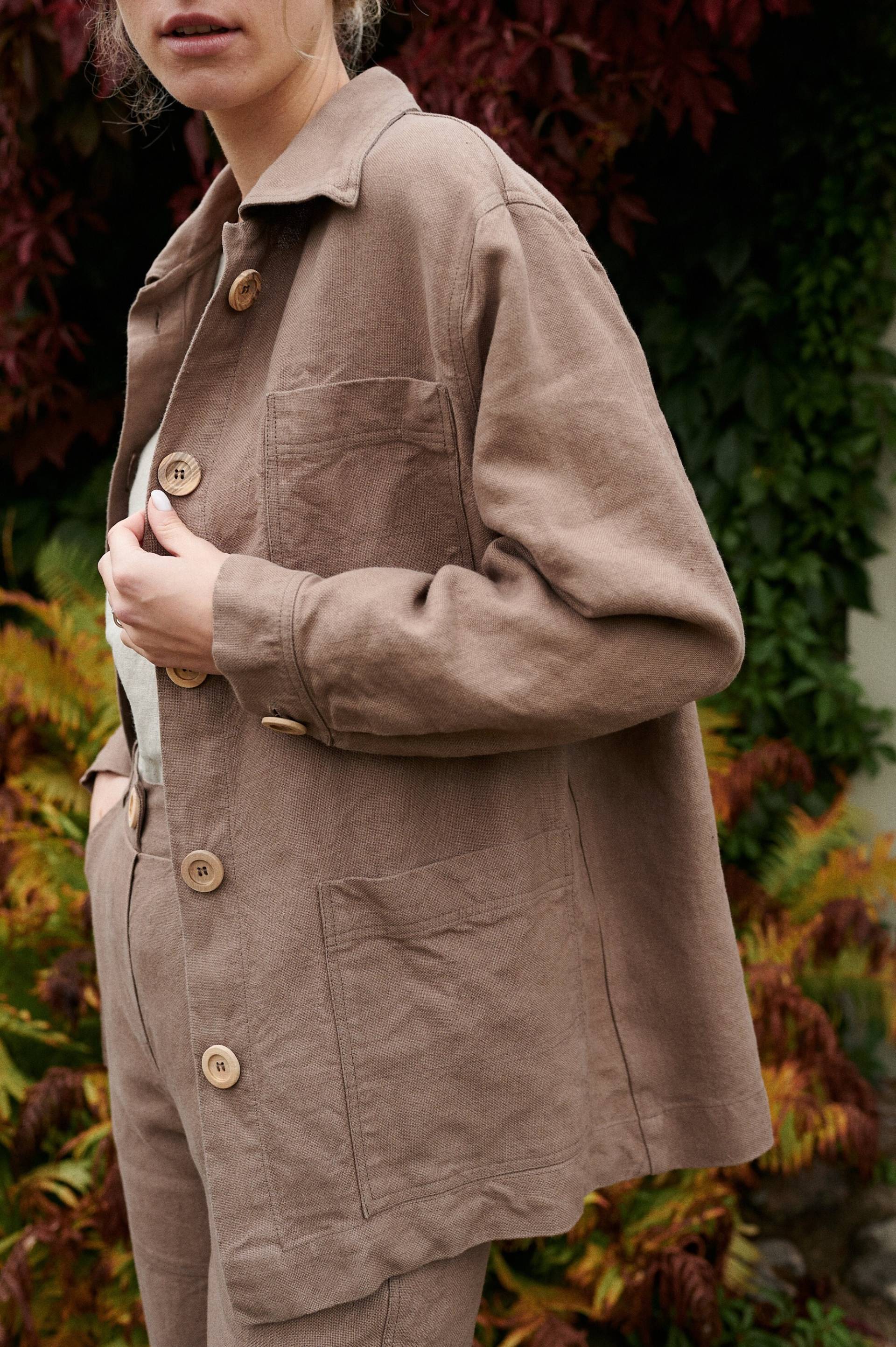 Bereit Zum Versand - Bill Schwere Kakaojacke Allzweckjacke Arbeitsjacke Arbeitskleidung Gebrauchsjacke Schwere Leinenjacke Leinenmantel Bereit Zum Versand - Bill Schwere Kakaojacke Allzweckjacke Arbeitsjacke Arbeitskleidung Gebrauchsjacke Schwere Leinenjacke Leinenmantel von Linenfox