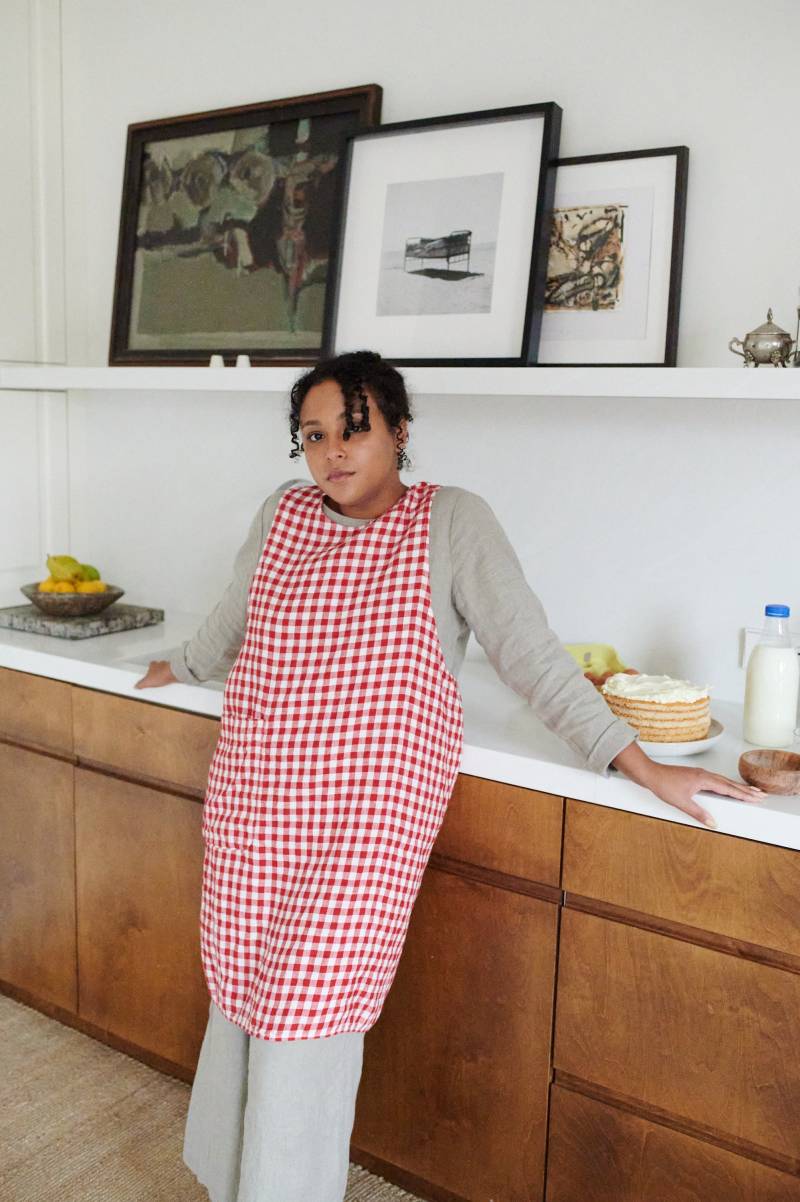 Rita Rote Gingham-Schürze - Pinafore-Schürze Gingham-Leinenschürze Schürze Rita Rote Gingham-Schürze - Pinafore-Schürze Gingham-Leinenschürze Schürze von Linenfox