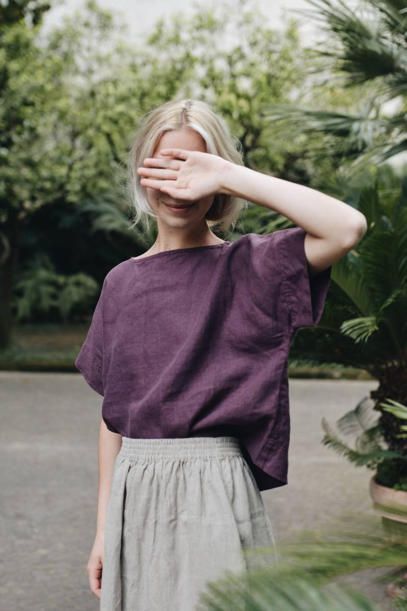 Versandfertig/ Versandbereit/ Mona Top/ Leinen Top/ Oversized Bluse/ Basic Top von Linenfox