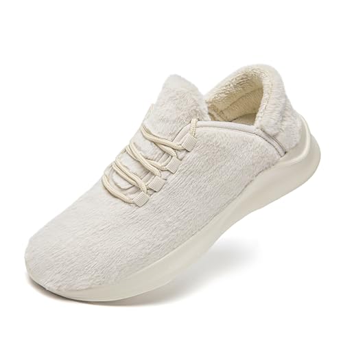 Linenghs Damen Schuhe Winter Walking Sportschuhe Running Sneakers Wärme Laufschuhe Turnschuhe Mädchen Schneetag Freizeitschuhe Licht Hausschuhe Komfortabel Straßenlaufschuhe Beige EU 40 von Linenghs