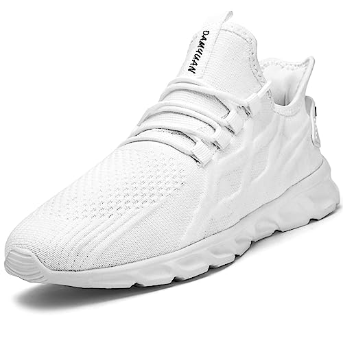 Linenghs Damen Sneaker Sport Running Walking Schuhe Laufschuhe Turnschuhe Freizeitschuhe Outdoor Licht Komfortabel Schuhe Atmungsaktiv Weich Weiß 37 von Linenghs