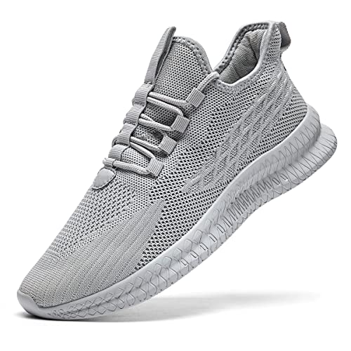 Linenghs Damen Sneakers Sport Running Walking Schuhe Laufschuhe Turnschuhe Freizeitschuhe Outdoor Licht Komfortabel Schuhe Atmungsaktiv Weich Hellgrau EU 40 von Linenghs