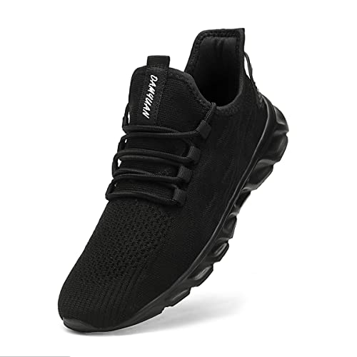 Linenghs Herren Schuhe Laufschuhe Turnschuhe Sportschuhe Sneaker Running Tennis Freizeit Straßenlaufschuhe Leichtgewichts Atmungsaktiv Walking Outdoor Fitness Jogging Schwarz 40 EU von Linenghs