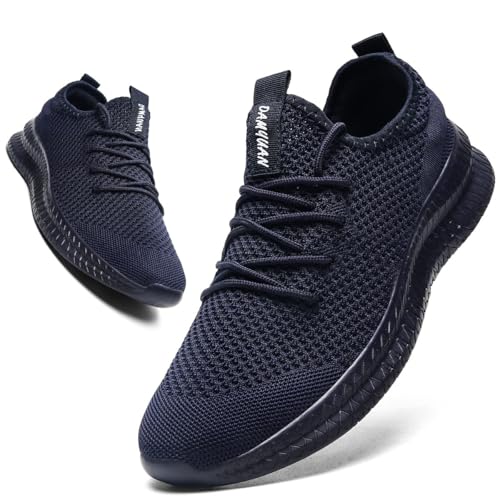 Linenghs Herren Schuhe Laufschuhe Turnschuhe Sportschuhe Sneaker Running Tennis Freizeit Straßenlaufschuhe Leichtgewichts Atmungsaktiv Walking Outdoor Fitness Jogging Schwarz 41 EU von Linenghs