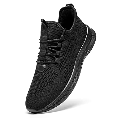 Linenghs Herren Schuhe Laufschuhe Turnschuhe Sportschuhe Sneaker Running Tennis Freizeit Straßenlaufschuhe Leichtgewichts Atmungsaktiv Walking Outdoor Fitness Jogging Shoes Schwarz 39 EU von Linenghs