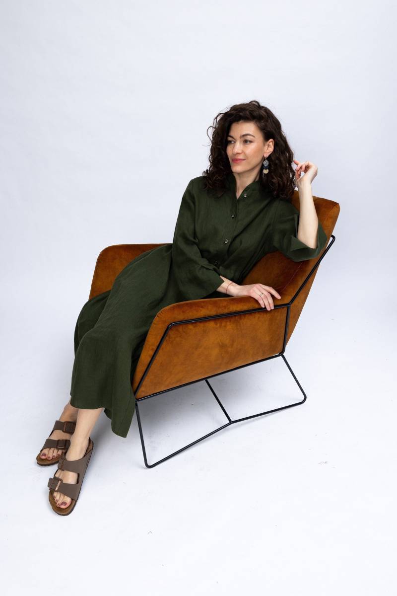 Langes Leinenkleid, Maxikleid, Shirtkleid, Kleider Für Frauen, Leinenkleidung, Sommerkleid, Boho Kleid, Damenkleider, Daiva Kleid von Linenlara