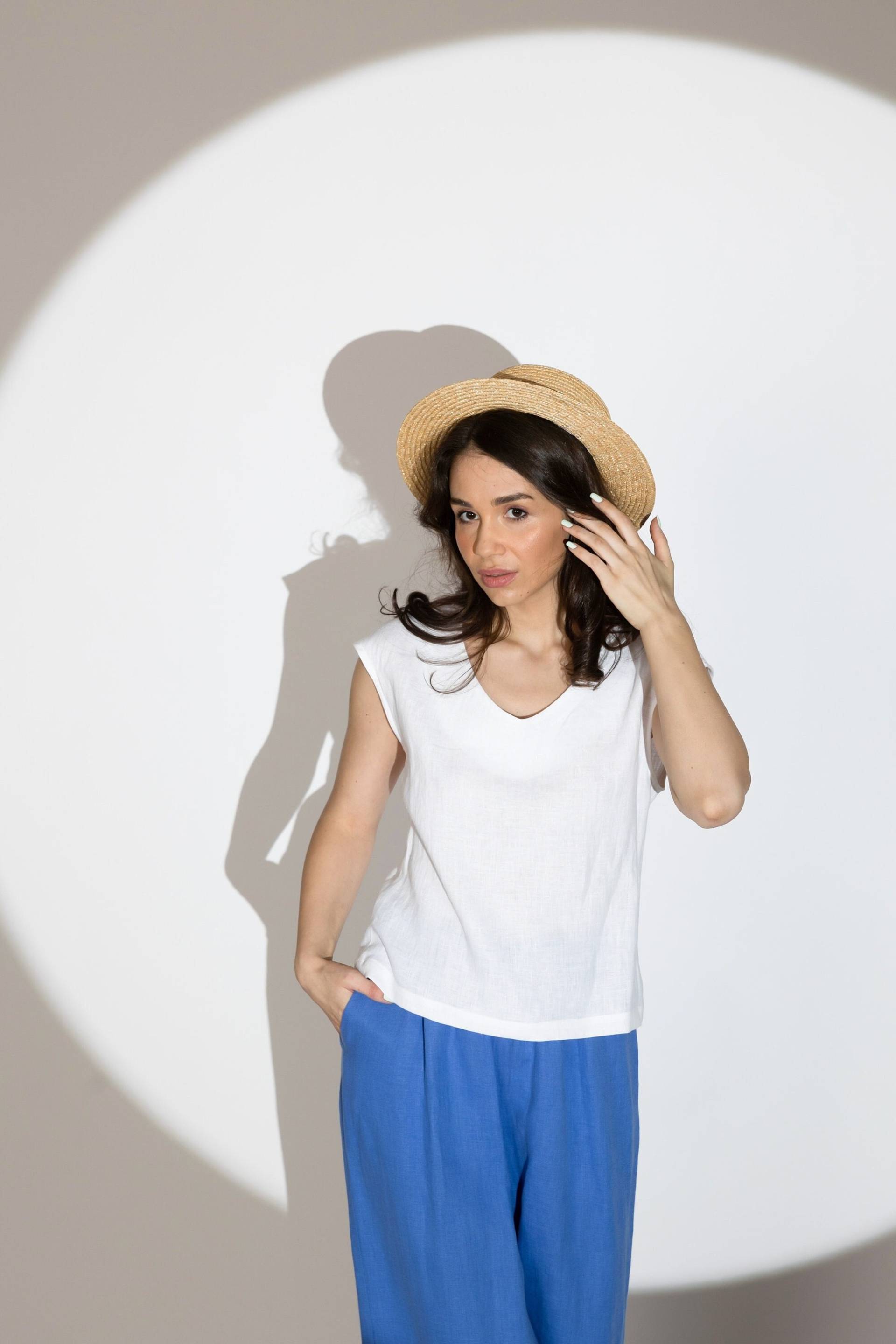 Leinen Tank Top, Sommer Cottagecore Kleidung, Boho Crop Kate Top von Linenlara