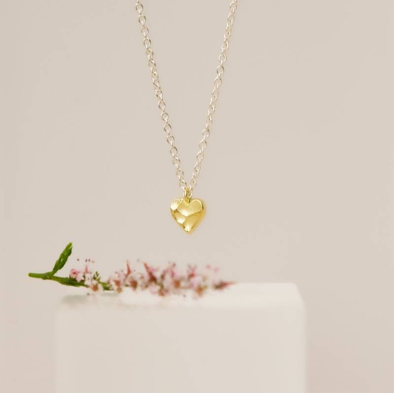 Herz Halskette - Anhänger Gold 585, Kette Silber von LinetteBieszJewelry