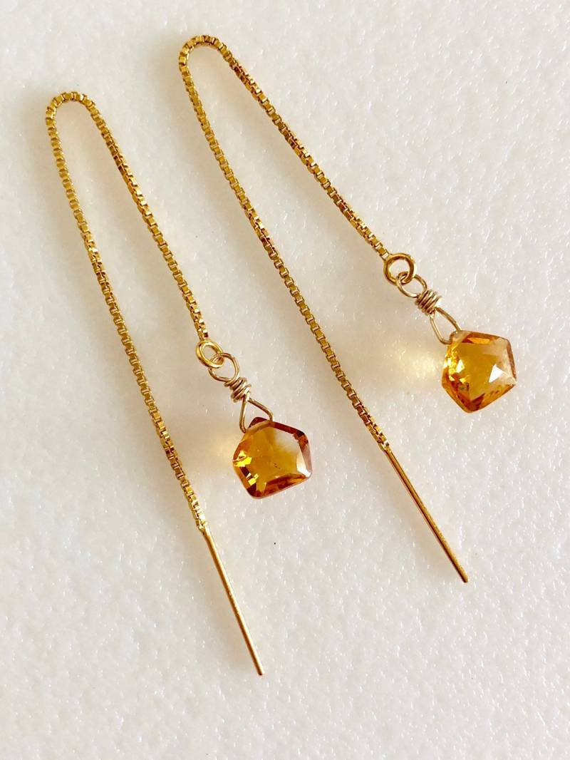 Citrin Threader Ohrringe, Goldener Honig Citrin, Zierliche Edelsteine, Aaa Brioletten, November Geburtsstein, Brautschmuck, Gold Fill Citrin Threader Ohrringe, Goldener Honig Citrin, Zierliche Edelsteine, Aaa Brioletten, November Geburtsstein, Brautschmuck, Gold Fill von Linettesjewelrychest
