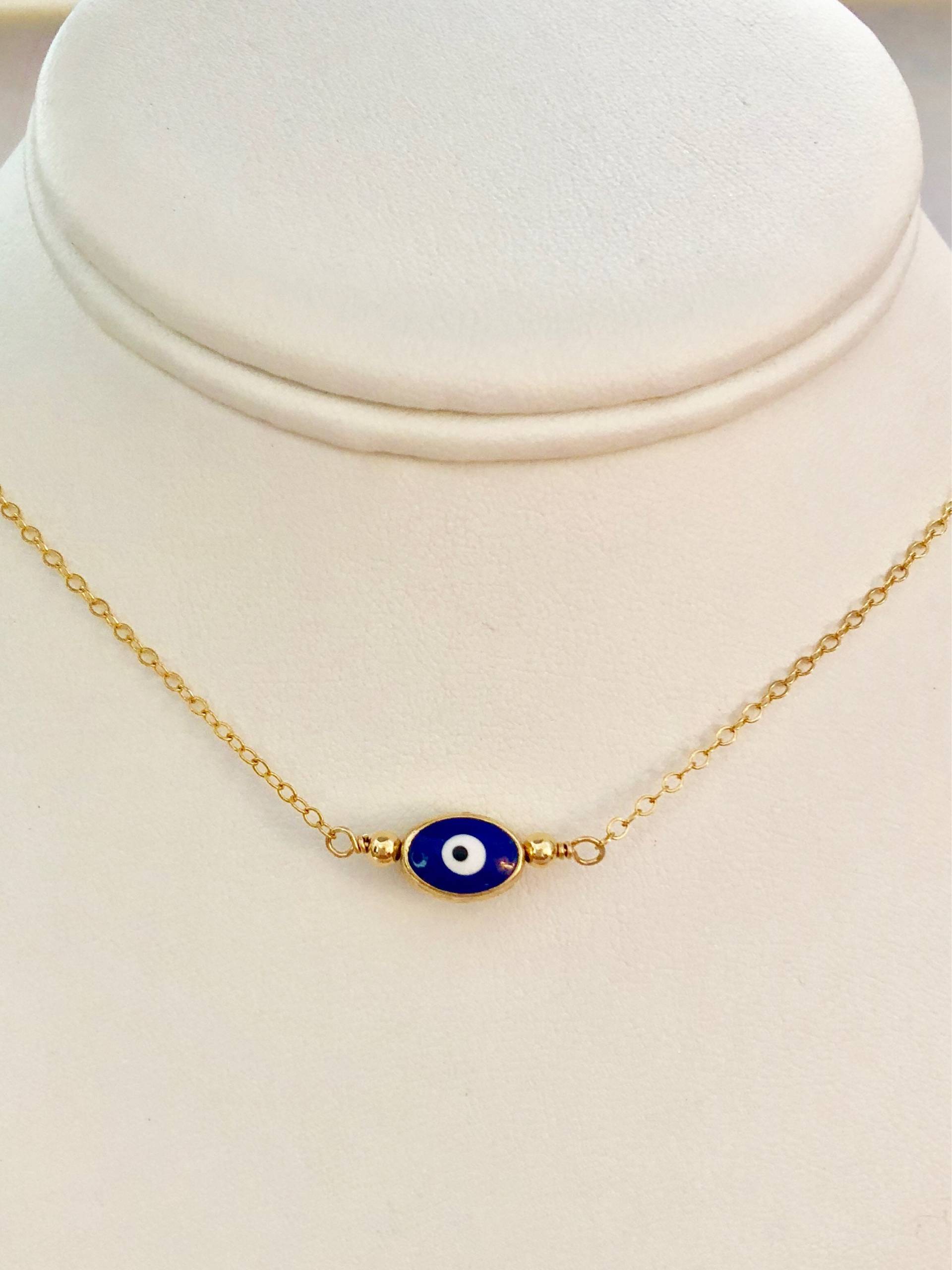 Evil Eye Halskette, Blaues Auge, Schutz Charm, Gold Zierliche 14K Goldfüllung, Hamsa Schmuck, Hochzeitsschmuck Evil Eye Halskette, Blaues Auge, Schutz Charm, Gold Zierliche 14K Goldfüllung, Hamsa Schmuck, Hochzeitsschmuck von Linettesjewelrychest