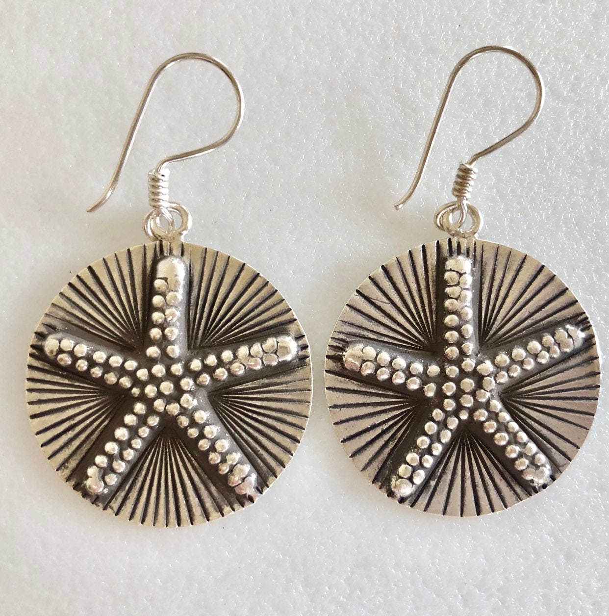 Karen Hill Tribe Seestern Ohrringe, Feinsilber Strand Sealife 99% Rein Silber von Linettesjewelrychest