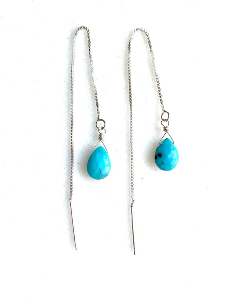 Türkis Threader Ohrringe, Dornröschen Türkis, Rotkehlchen Ei Blau, Dezember Geburtsstein, Brautschmuck, Sterling Silber, Gold Fill Türkis Threader Ohrringe, Dornröschen Türkis, Rotkehlchen Ei Blau, Dezember Geburtsstein, Brautschmuck, Sterling Silber, Gold Fill von Linettesjewelrychest