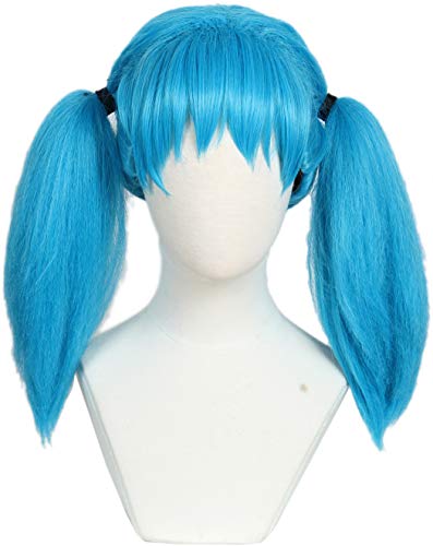 Linfairy Damen Perücke Pferdeschwanz für Halloween Cosplay Blau von Linfairy