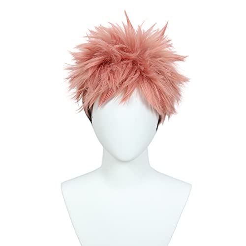 Linfairy Kurze Rosa Schwarze Anime Cosplay Perücke Halloween Cosplay Party Perücken für Männer Linfairy Kurze Rosa Schwarze Anime Cosplay Perücke Halloween Cosplay Party Perücken für Männer von Linfairy