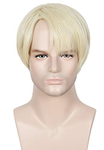 Linfairy Short Blonde Perücke Halloween Cosplay Kostüm Perücke für Männer von Linfairy