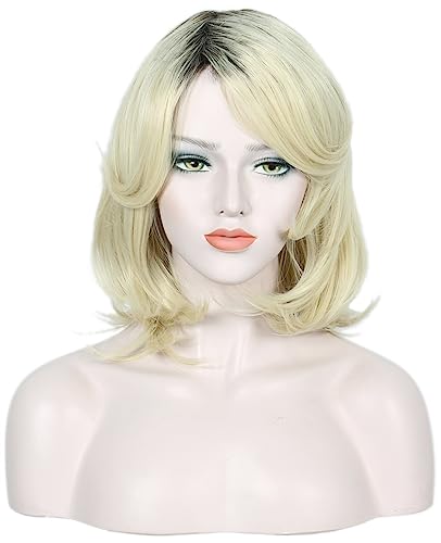 Linfairy Short Blonde Ombre Halloween Kostüm Cosplay Perücke für Frauen von Linfairy