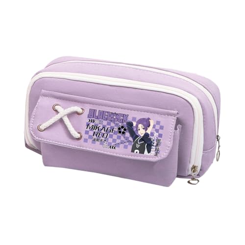 Linfemy Bachira Meguru Anime Federmäppchen Isagi Yoichi 3D-Druck Doppellagige Schreibwarenbox Große Kapazität Schule Schreibwaren Aufbewahrung Studenten, Typ 1, 22 x 11 x 5.5 cm, Federmäppchen von Linfemy