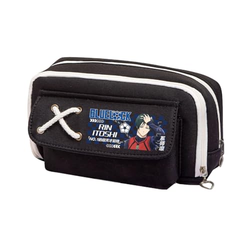 Linfemy Bachira Meguru Anime Federmäppchen Isagi Yoichi 3D-Druck Doppellagige Schreibwarenbox Große Kapazität Schule Schreibwaren Aufbewahrung Studenten, Typ 5, 22 x 11 x 5.5 cm, Federmäppchen von Linfemy