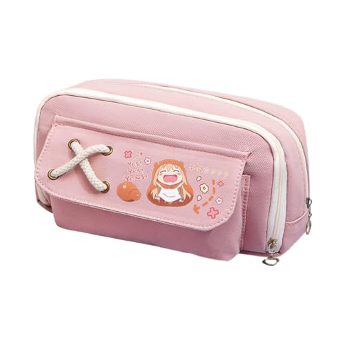 Linfemy DOMA Umaru Anime Federmäppchen, 3D-Druck, doppellagig, Schreibwaren-Box, große Kapazität, Schulbedarf, Schreibwaren, Aufbewahrung, Studenten, rose, 21 x 11 x 5.5 cm, Federmäppchen von Linfemy