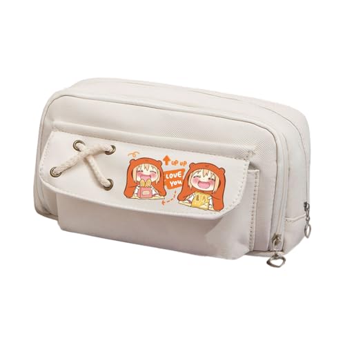 Linfemy DOMA Umaru Anime Federmäppchen, 3D-Druck, doppellagig, Schreibwaren-Box, große Kapazität, Schulbedarf, Schreibwaren, Aufbewahrung, Studenten, weiß, 21 x 11 x 5.5 cm, Federmäppchen von Linfemy