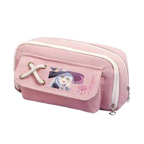 Linfemy Elaina Anime Federmäppchen Sylphy 3D-Druck Doppellagige Schreibwarenbox Große Kapazität Schule Schreibwaren Aufbewahrung Studenten, rosa (1), 22 x 11 x 5.5, Federmäppchen von Linfemy