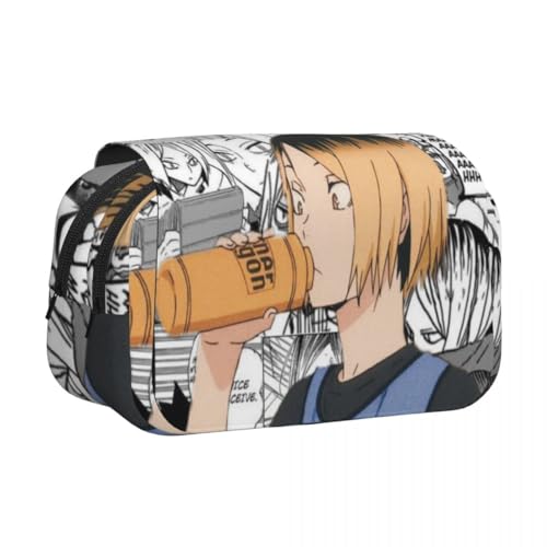 Linfemy Hinata Shoyo Anime-Federmäppchen, 3D-Druck, doppellagig, Schreibwaren-Box, große Kapazität, Schulbedarf, Schreibwaren, Aufbewahrung, Studenten, Kozume Kenma, 21 x 10 x 7.5 cm, Federmäppchen von Linfemy