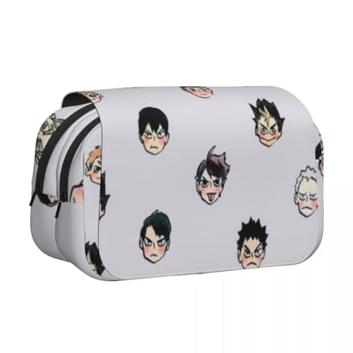 Linfemy Hinata Shoyo Anime-Federmäppchen, 3D-Druck, doppellagig, Schreibwaren-Box, große Kapazität, Schulbedarf, Schreibwaren, Aufbewahrung, Studenten, Typ 1, 21 x 10 x 7.5 cm, Federmäppchen von Linfemy