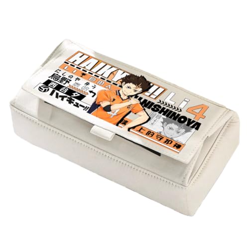 Linfemy Shoyo Hinata Anime Federmäppchen 3D-Druck Kozume Kenma Schreibwarenbox Große Kapazität Schulbedarf Schreibwaren Aufbewahrung Studenten, Weiß (Typ 3), 22 x 11 x 10 CM, Federmäppchen von Linfemy
