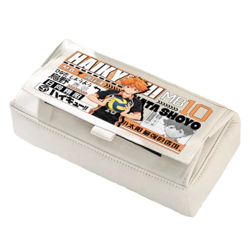 Linfemy Shoyo Hinata Anime Federmäppchen 3D-Druck Kozume Kenma Schreibwarenbox Große Kapazität Schulbedarf Schreibwaren Aufbewahrung Studenten, Weiß (Typ 4), 22 x 11 x 10 CM, Federmäppchen von Linfemy