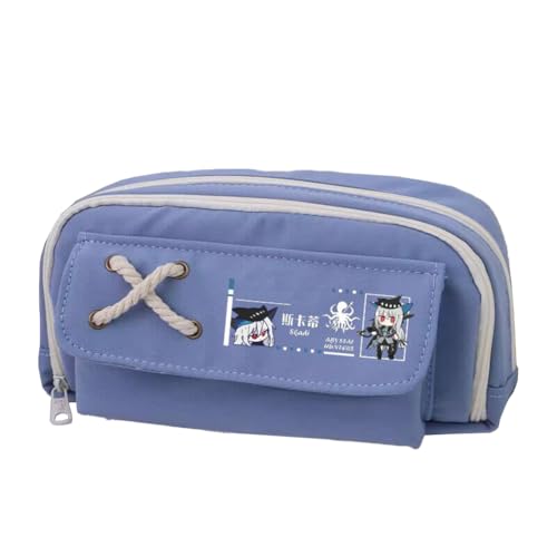 Linfemy Texas Elysiu Anime Federmäppchen Dornen 3D-Druck Doppellagige Schreibwarenbox Große Kapazität Schule Schreibwaren Aufbewahrung Studenten, Blau 4, 22 x 11 x 5.5 CM, Federmäppchen von Linfemy