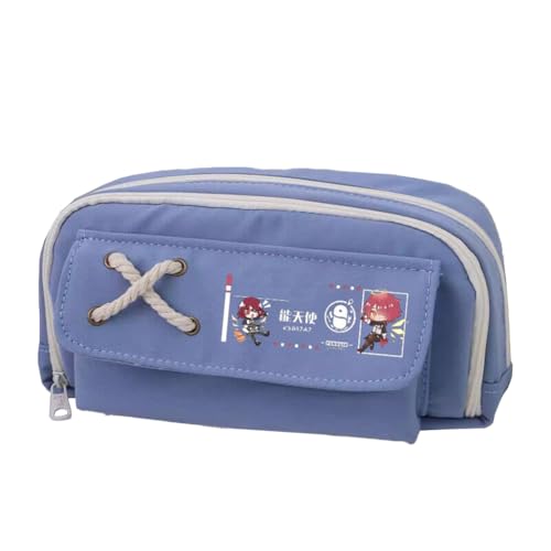 Linfemy Texas Elysiu Anime Federmäppchen Dornen 3D-Druck Doppellagige Schreibwarenbox Große Kapazität Schule Schreibwaren Aufbewahrung Studenten, Blau 5, 22 x 11 x 5.5 CM, Federmäppchen von Linfemy