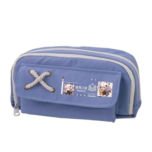 Linfemy Texas Elysiu Anime Federmäppchen Dornen 3D-Druck Doppellagige Schreibwarenbox Große Kapazität Schule Schreibwaren Aufbewahrung Studenten, Blau 7, 22 x 11 x 5.5 CM, Federmäppchen von Linfemy