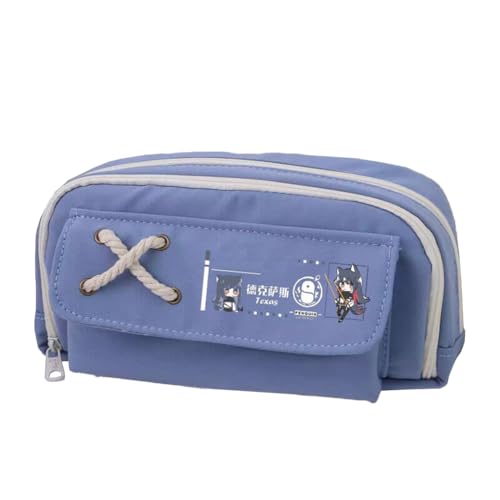 Linfemy Texas Elysiu Anime Federmäppchen Dornen 3D-Druck Doppellagige Schreibwarenbox Große Kapazität Schule Schreibwaren Aufbewahrung Studenten, Blau 8, 22 x 11 x 5.5 CM, Federmäppchen von Linfemy