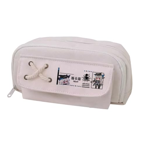 Linfemy Texas Elysiu Anime Federmäppchen Dornen 3D-Druck Doppellagige Schreibwarenbox Große Kapazität Schule Schreibwaren Aufbewahrung Studenten, Weiß 4, 22 x 11 x 5.5 CM, Federmäppchen von Linfemy