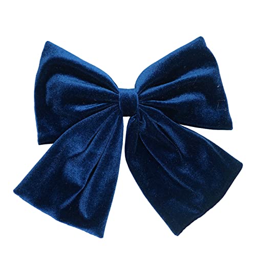 Ling & Bai Samt-Haarspangen für Damen und Mädchen, 20,3 cm, große Haarschleife, Krokodilklemme, Haarspangen für Kinder und Jugendliche (Marineblau) von Ling & Bai